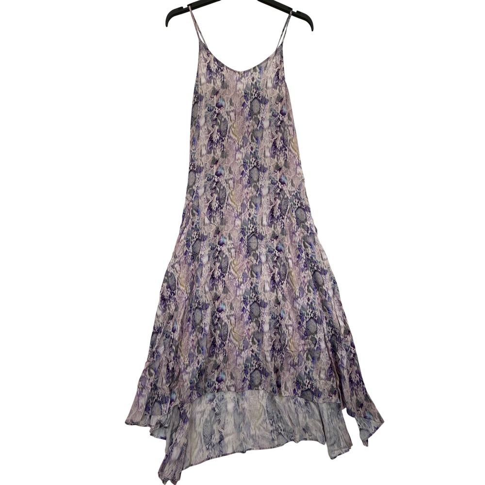 AllSaints Essie Masala Dress Mink Pink Snakeskin Print Midi‎ Slip Dress Medium